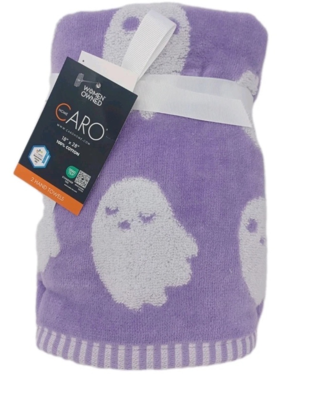 Caro cute spooky ghosts lavender Halloween hand towels